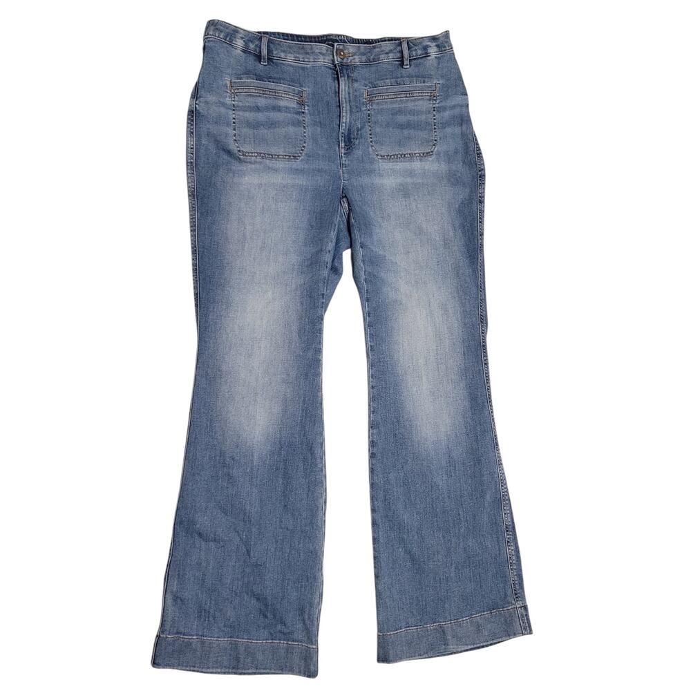 J.Jill Womens High-Rise Flare Leg Jeans with patch pockets Size 18T EUC